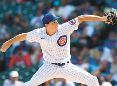  ?? PAUL BEATY/AP ?? Cubs starter Hayden Wesneski delivers during the first inning against the Rockies on Saturday at Wrigley Field.