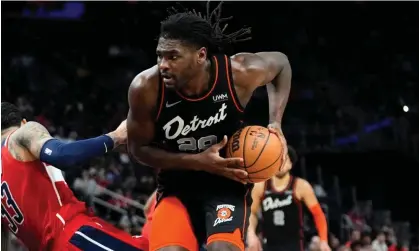  ?? Photograph: Paul Sancya/AP ?? Detroit Pistons center Isaiah Stewart during a game against the Washington Wizards earlier this season.