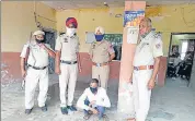  ??  ?? ■
The 62-year-old accused, Parmeshwar Pal, in police custody on Saturday; (right) the victim, Sudhir. Pal had lost his job as a guard at a private hospital recently. HT PHOTOS