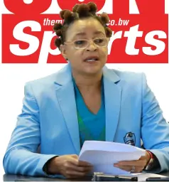  ?? ?? BACK AGAIN: BVF president Tsoseletso Magang, says it was painful for her to watch as the sport she loves dearly declined terribly after it had shown signs of growth some years back