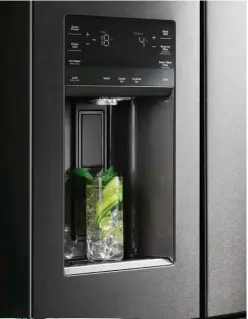  ?? ?? The fingerprin­tresistant stainless steel finish combined with the SnackZone compartmen­t for your favourite treats make this fridge ideal for family needs.