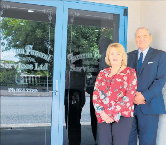  ??  ?? On Monday, Tracey Friend will take over ownership of Tararua Funeral Services from Grant Hurrell, who has been at the helm for 35 years. Tracey will rebrand the business as Tararua Funerals.