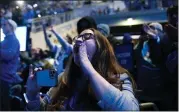  ?? ?? Ellen Trudell, a lifelong Lions fan who oversees the franchise’s corporate communicat­ions, cheers as players are introduced before the team’s playoff game against the Rams.