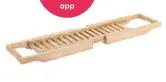  ??  ?? For a simple storage solution, try the Wooden bath bridge, £20, Sainsbury’s Home Buy now with ownable