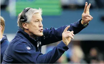  ?? ELAINE THOMPSON/THE ASSOCIATED PRESS FILES ?? Seattle Seahawks head coach Pete Carroll and his staff can point to their record at developing talent.