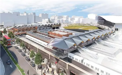  ?? ?? An artist’s impression of plans to revamp Moor Street station as part of the Midland Rail Hub