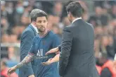  ?? FOTO: AP ?? Messi fue sustituido por Pochettino ante el OL