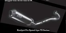  ??  ?? Knalpot Pro Speed tipe TX Series