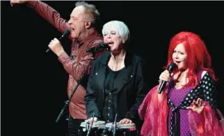  ??  ?? Fred Schneider, Cindy Wilson, and Kate Pierson, founding members of The B-52’s perform at ACL Live in Austin, Texas. — AFP