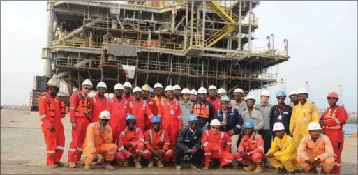  ??  ?? ND HHI and CNL teams that worked on the Sonam topsides