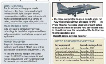  ?? ANI ?? The move is expected to give a push to state-run HAL which makes Dhruv choppers for IAF.