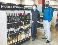  ?? MATT SMITH ?? Cam Werezak, left, and Jason Allen are part of the team at The Patch Wine & Spirits, which has a “Proudly Indigenous” section.