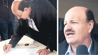  ??  ?? ENTREGA. Hilario Espinoza se presentó ayer en el Juzgado de Letras Penal en Materia de Corrupción, que le dictó detención judicial en la cárcel de Támara.