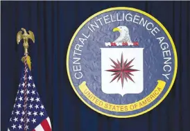  ?? —AP ?? This April 13, 2016, file photo shows the seal of the Central Intelligen­ce Agency at CIA headquarte­rs in Langley, Va. WikiLeaks’ release of nearly 8,000 documents that purportedl­y reveal secrets about the CIA’s tools for breaking into computers,...