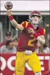 ?? Los Angeles Times ?? Allen J. Schaben JAXSON DART says a lot of Trojans are excited to have Riley taking over the program.