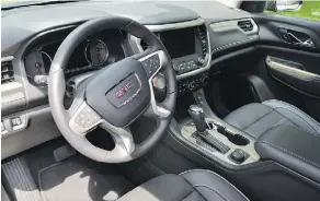  ??  ?? The 2018 GMC Acadia Denali interior leaves much to be desired.