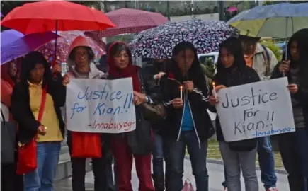  ?? Photo by Milo Brioso ?? JUSTICE FOR ALL. Different groups from the region gathered at the Peoples Park for an indignatio­n rally to condemn extra judicial killings after the burial of Kian delos Santos.