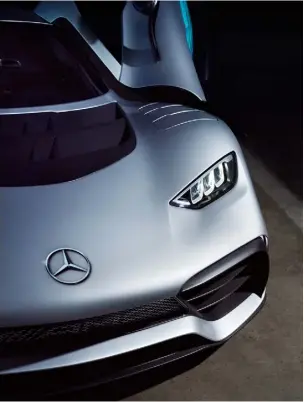  ??  ?? From left: the Mercedes-Benz star is painted on the hood to avoid air turbulence and lower the drag effect; similarly, the headlights are integrated flush into the front arch; the spare F-style driving position is stacked with high-tech monitors and controls