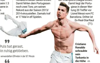  ?? APA ?? Cristiano Ronaldo schraubte sein Torkonto in die Höhe