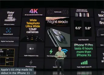  ??  ?? Apple’s U1 chip made its debut in the iPhone 11