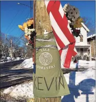  ?? Arnold Gold / Hearst Connecticu­t Media ?? A memorial to Kevin Jiang in New Haven’s East Rock.