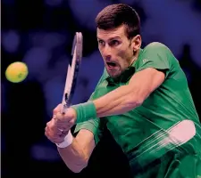 ?? GETTY ?? Padrone Novak Djokovic, 35 anni, all’11a semifinale alle Atp Finals