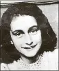  ?? AJC FILE ?? Anne Frank died in the Bergen-Belsen concentrat­ion camp three months shy of her 16th birthday, in 1945.