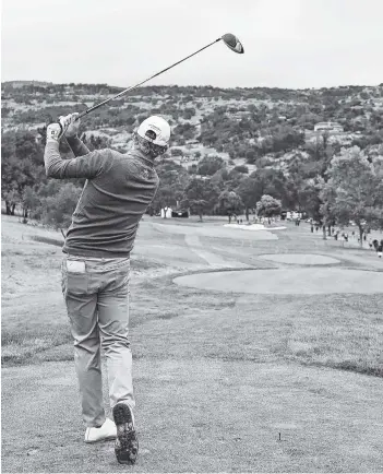  ?? AP PHOTO/ERIC RISBERG ?? Brandt Snedeker follows his drive from the third tee of the Silverado Resort North Course during the first round of the Safeway Open on Thursday in Napa, Calif. Snedeker leads by three shots heading into today’s final round.