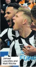  ??  ?? Jamaal Lascelles and Matt Ritchie