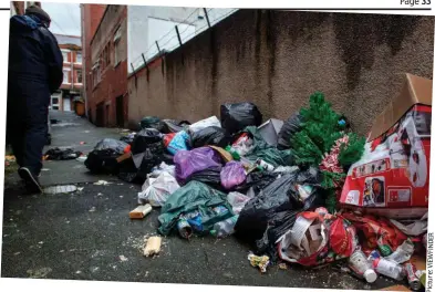  ?? ?? Festive fly-tipping: A plastic tree and other Christmas waste in Colwyn Bay yesterday