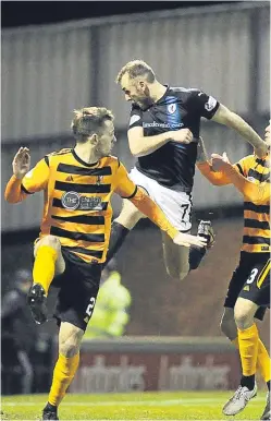  ?? Picture: George Mcluskie. ?? Greig Spence puts Raith ahead.