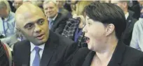  ??  ?? 2 Ruth Davidson and Sajid Javid at the Scottish Conservati­ve party conference in Aberdeen