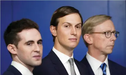  ?? Photograph: Kevin Lamarque/Reuters ?? Jared Kushner and aide Avi Berkowitz (L) have been nominated for the Nobel peace prize by Harvard Law School professor emeritus, Alan Dershowitz.