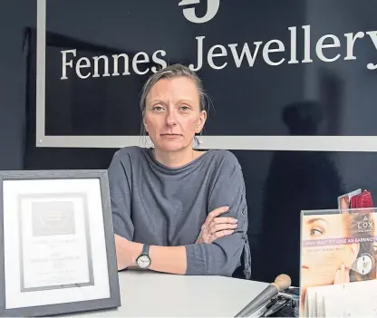  ?? Picture: Wullie Marr. ?? Award-winning jeweller Jo-Ann Kinnear opened her shop eight months ago.