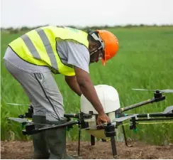  ?? ?? Drones and precision agricultur­e provide data that inventory of their crops and estimate crop yields faster. helps farmers take