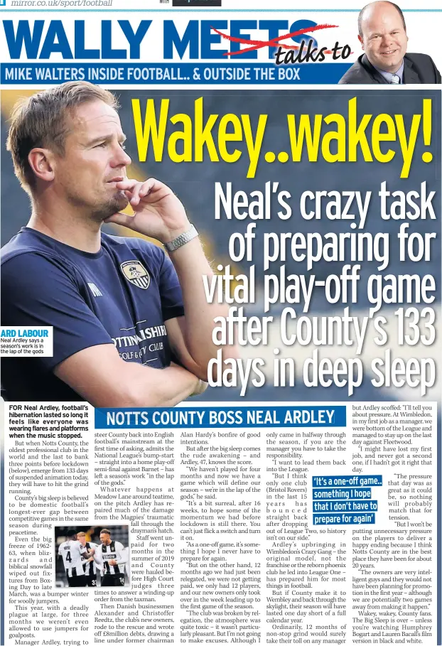  ??  ?? ARD LABOUR Neal Ardley says a season’s work is in the lap of the gods