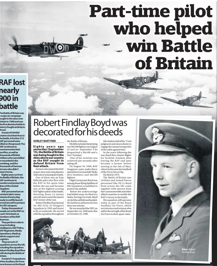  ??  ?? Pilot Robert Findlay Boyd