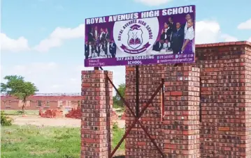  ?? ?? Two classroom blocks, an administra­tion block and two other structures have already been built at Royal Avenues High School in Tsholotsho District