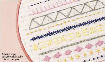  ??  ?? Admire your stitching skills with this fab sampler