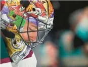  ?? LINDSEY WASSON/AP ?? Coyotes goaltender Karel Vejmelka looks down during the third period of the team’s game against the Kraken on Tuesday in Seattle.