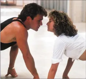  ??  ?? Patrick Swayze and Jennifer Grey in the iconic Dirty Dancing (Channel 5, Sunday, 6p.m.)