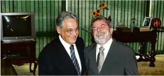  ?? Lula Marques - 29.out.02/Folhapress ?? FHC recebe o então eleito Lula no Palácio do Planalto