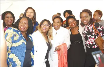  ??  ?? Female lawyers pose for a photograph with First Lady Auxillia Mnangagwa during their meeting at State House in Harare yesterday. — (Picture by John Manzongo)