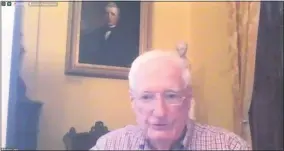  ?? SCREENSHOT IMAGE ?? Richard Chait speaks during a virtual history talk called “Troy and Saratoga Springs: Much in Common,” presented by the Saratoga Springs History Museum as part of the Alfred Z. Solomon Charitable Trust Program Series.