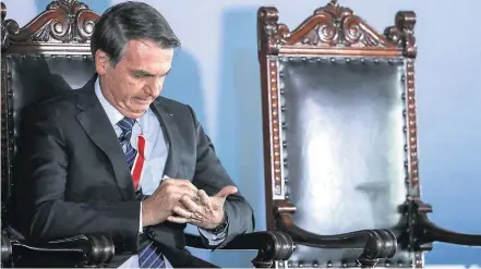  ?? GABRIELA BILO / ESTADÃO ?? Análise. Bolsonaro, na entrega da medalha Mérito de Mauá; presidente diz avaliar ‘possíveis vetos’ à lei de abuso de autoridade