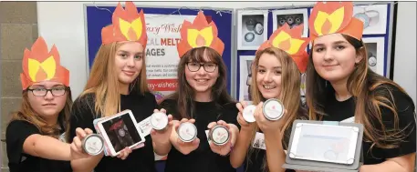  ?? All photos by Domnick Walsh Eye Focus ?? Ana McGuire, Shannon Foster, Ciara Foran and Karis Koshan and Rebecca Walsh from St Bridgets Killarney at the Student Enterprise awards at IT Tralee on Friday.