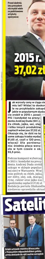  ?? ?? Przed siedmiu laty prezydent nie wydał wiele za podstawowe artykuły spożywcze
Dzięki umowie ministra Błaszczaka z francuskim odpowiedni­kiem polska armia dostanie do ręki ważne narzędzie