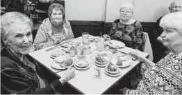  ?? Courtesy of Treemont ?? Treemont ladies dined at Cleburns Cafeteria after enjoying the Christmas lights. Seated left to right are Billie Kniggie, Vivian Moore, Halina Zoziell and Carolyn James.