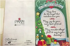  ?? ALEX ZABJEK/EDMONTON JOURNAL/FILE ?? One of the greeting cards used to smuggle drugs into the Edmonton Remand Centre in 2013.