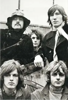  ??  ?? Pink Floyd’s early five-person lineup in 1968 included (clockwise from top left) Nick Mason, Syd Barrett, Roger Waters, Rick Wright and David Gilmour.